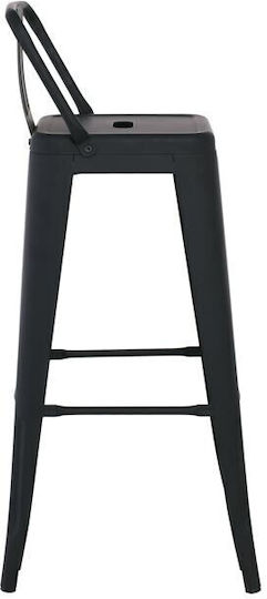 Metallischer Gartenhocker für Bar Außenbereich Relix Schwarz 44x44x96cm