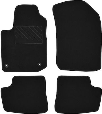 Velgum Set of Front and Rear Mats 4pcs from Carpet for Peugeot 2008 / 208 2008 Black