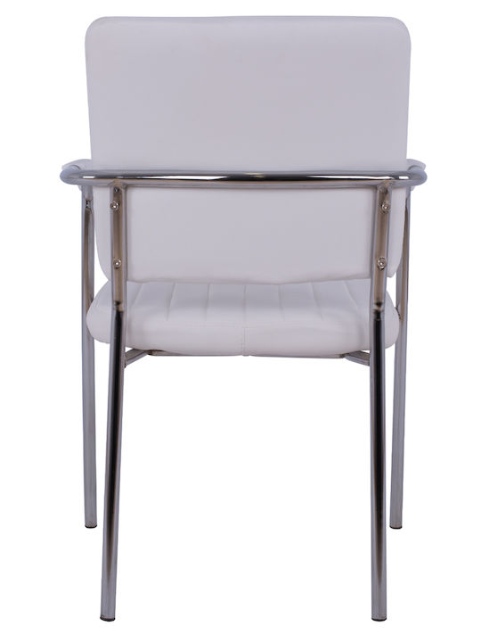 Armchair Visitor Questa with Arms White 56.5x59x85cm 1pcs
