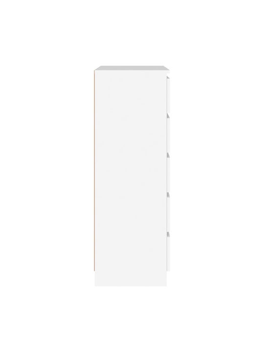 Wooden Bedroom Chest of Drawers With 5 Drawers White 60x36x103cm