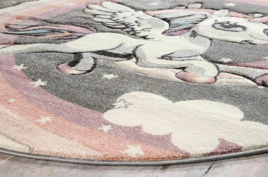 Tzikas Carpets 22392-095 Covor Pentru Copii Unicorn Roz 160x160cm Grosime 13mm