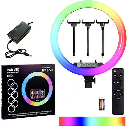 MJ18 RGB Ring Light 45.7cm με Βάση για Κινητό