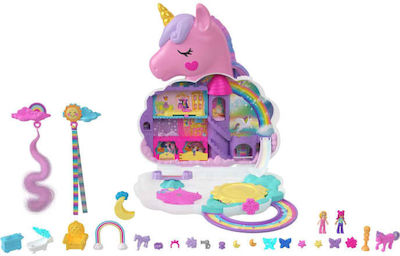 Mattel Miniatur-Spielzeug Rainbow Unicorn Salon Polly Pocket für 4+ Jahre 7cm