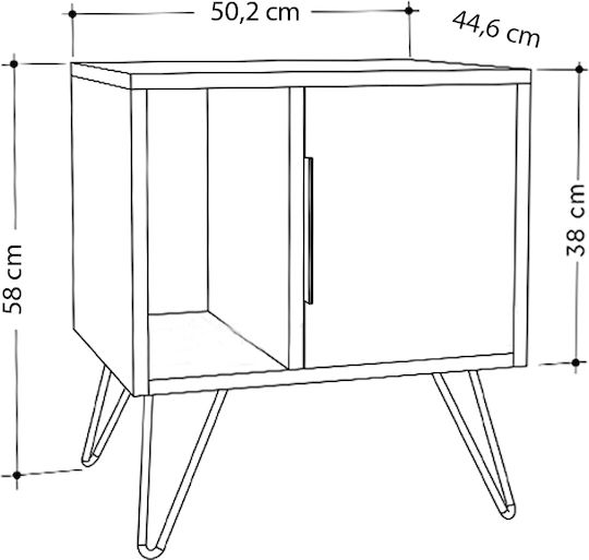 Nachttisch Glynn Beige 50.2x44.6x58cm