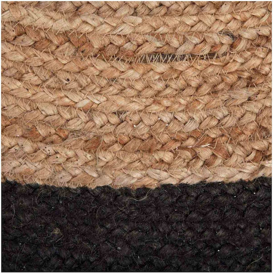 Atmosphera Jute Teppich Außenbereich Rund aus Jute Black Reli