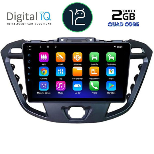Digital IQ Ηχοσύστημα Αυτοκινήτου για Ford Transit Custom / Tourneo Custom / Tourneo Courier / Tourneo / Courier / Transit Courier / Transit 2013-2019 (Bluetooth/USB/AUX/WiFi/GPS/Apple-Carplay/Android-Auto/CD) με Οθόνη Αφής 9"