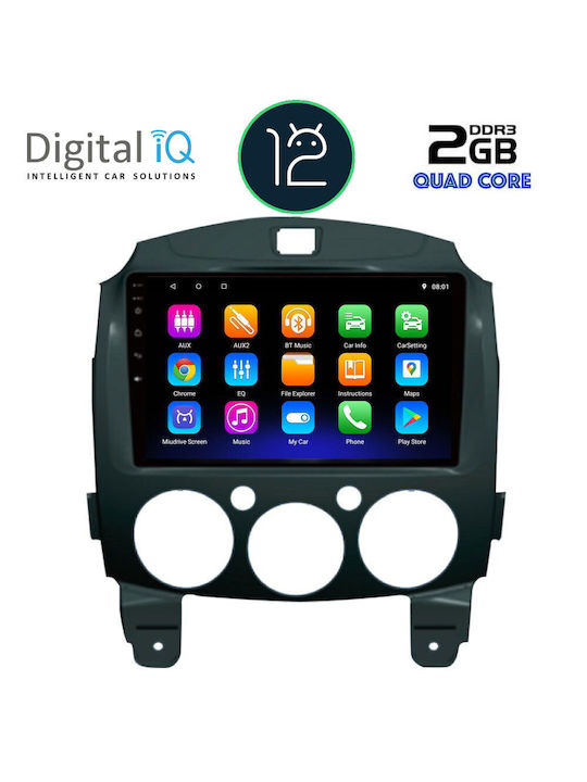 Digital IQ Auto-Audiosystem für Mazda 2 / Demio 2007-2014 (Bluetooth/USB/AUX/WiFi/GPS/Apple-Carplay/Android-Auto/Notenblätter) mit Touchscreen 9"