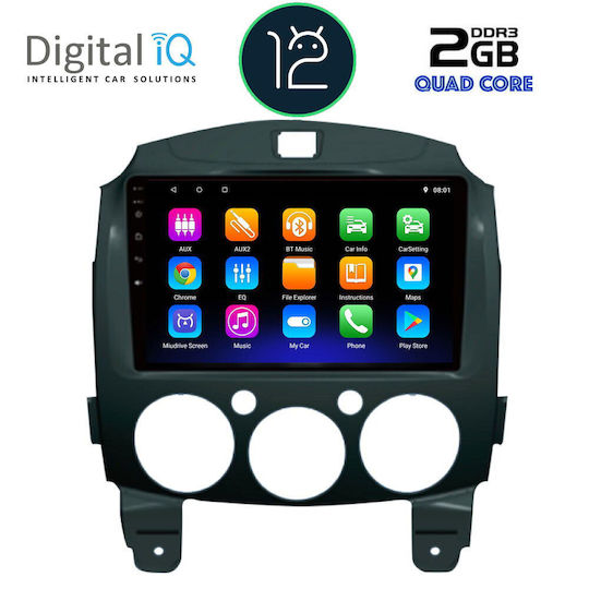 Digital IQ Автомобилна Аудио Система (Блутут/USB/AUX/WiFi/GPS/Apple-Carplay/Android-Auto/CD) с Тъчскрийн 9"