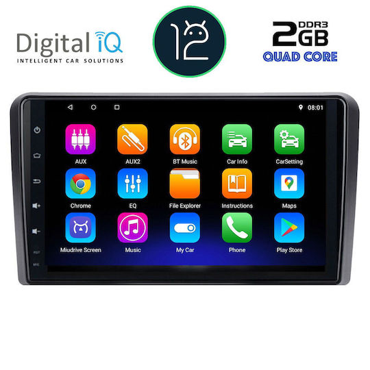 Digital IQ Sistem Audio Auto Hummer H1 H1 2007+ (Bluetooth/USB/AUX/WiFi/GPS/Apple-Carplay/Android-Auto/Partitură) cu Ecran Tactil 9"