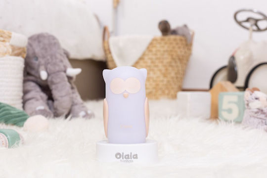 Olala LED Kinder Dekorative Lampe Owl Come Weiß 6x5x10εκ.