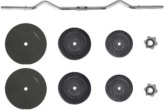 vidaXL ​Στραβόμπαρα Φ25mm Σετ με Βάρη 60kg Μήκους 120cm χωρίς Κολάρα