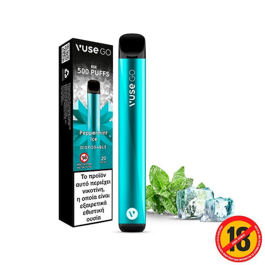 Vuse Go Disposable Electronic Cigarette 500 Puffs Peppermint Ice 2ml 20mg Peppermint Ice Blue 1pcs