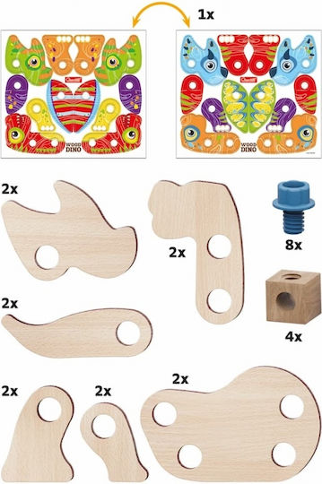 Quercetti Wooden Construction Toy Dino for Children 3+ years+ Years