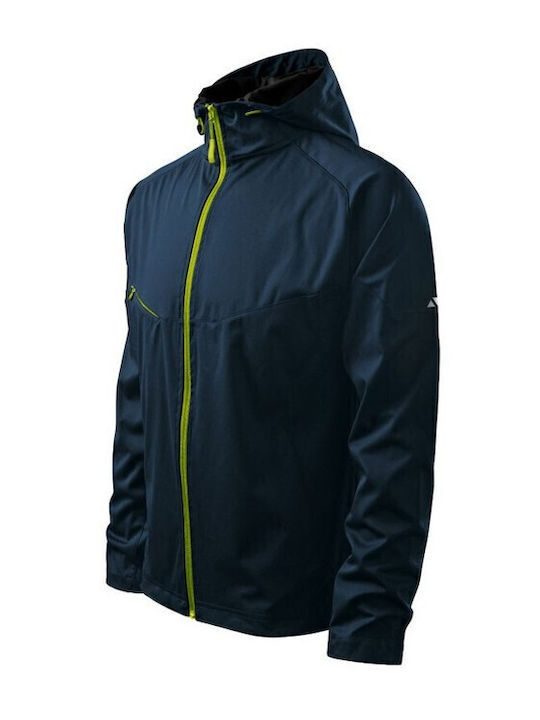 Χειμωνιάτικο Μπουφάν Softshell Αδιάβροχο και Αντιανεμικό Navy Μπλε
