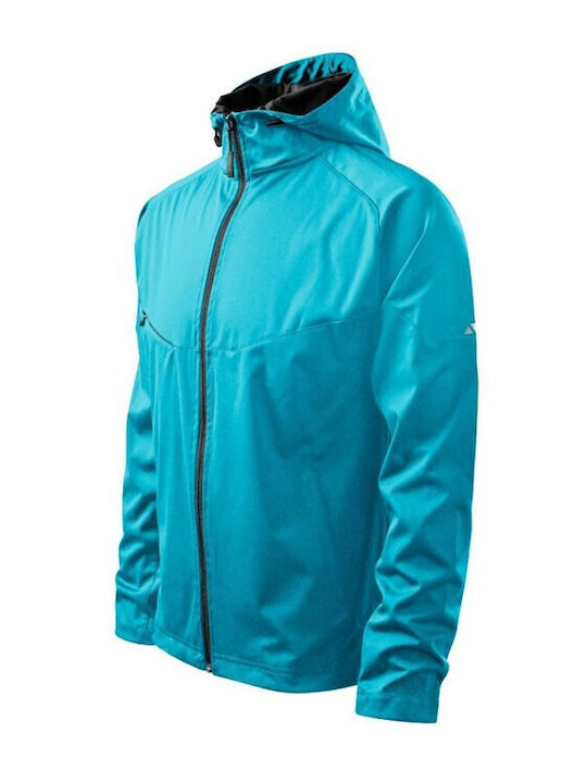 Winter Jacket Softshell Waterproof and Windproof Light Blue