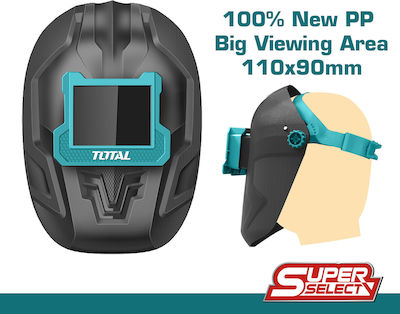 Total Super Select Welding Helmet with 110x90mm Visual Field Black