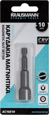 Krausmann Μυτοκάρυδο Μαγνητικό Magnetic Căpăcel Hexagonal cu Patrat de Prindere 1/4" Diametru 10mm 1buc 10mm