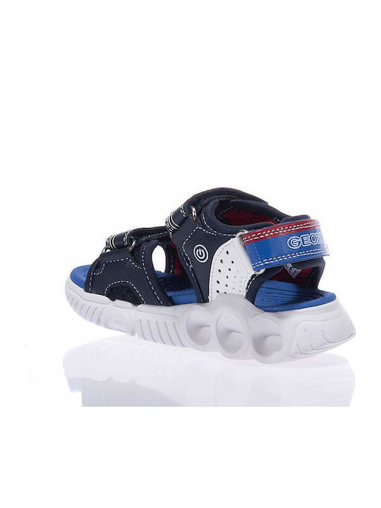 Παιδικά Πέδιλα J Sandal με Σκρατς & Φωτάκια Μπλε