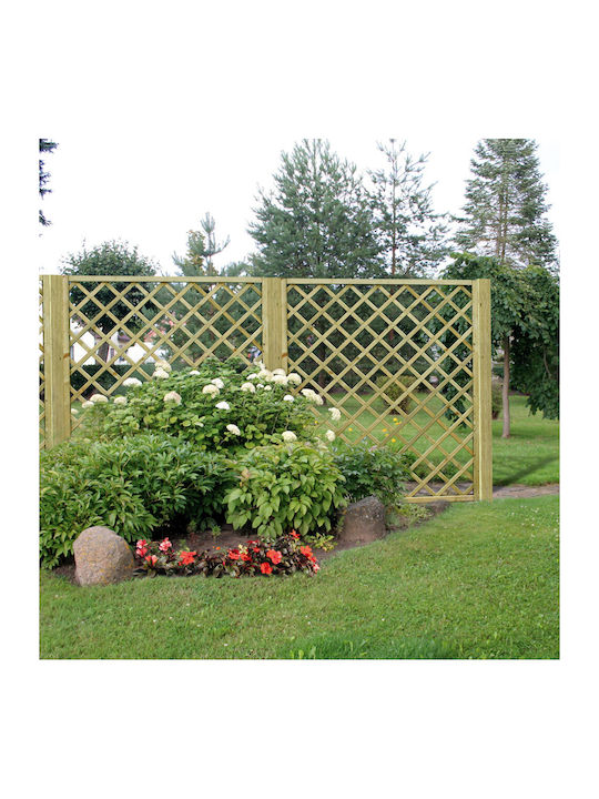 Spalier Garten (12x12) aus Holz mit Rhombus Rasterdesign in Beige Farbe 60x180cm