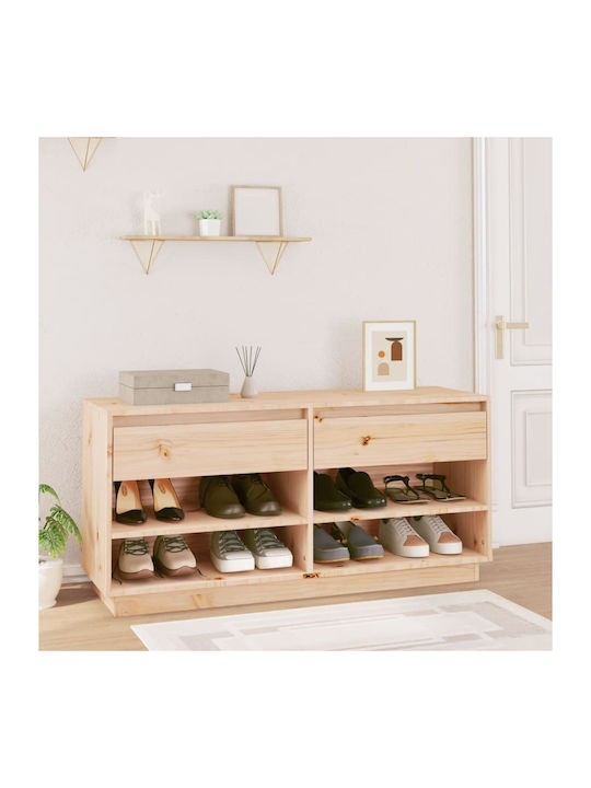 Shoe Organizer with 4 Shelves Πεύκου 110x34x52cm