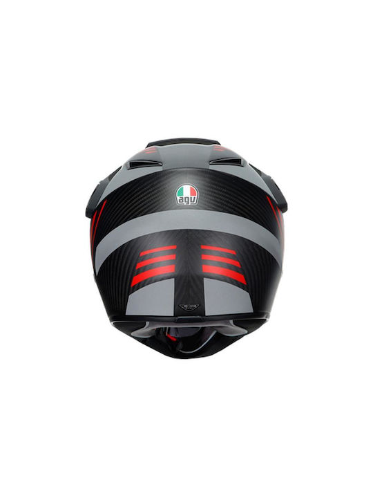 AGV AX-9 Dual Matt Carbon/Red Κράνος Μηχανής On-Off DOT / ECE 22.05 1540gr με Pinlock