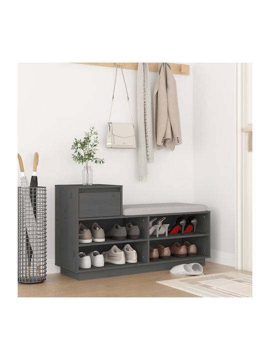 Shoe Organizer with 4 Shelves Γκρι 110x34x61cm