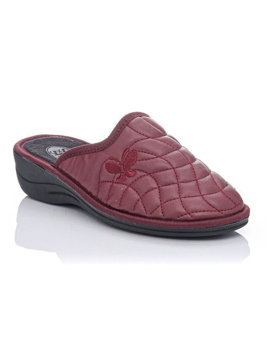 Anatomic Leather Women's Winter Slippers Burgundy