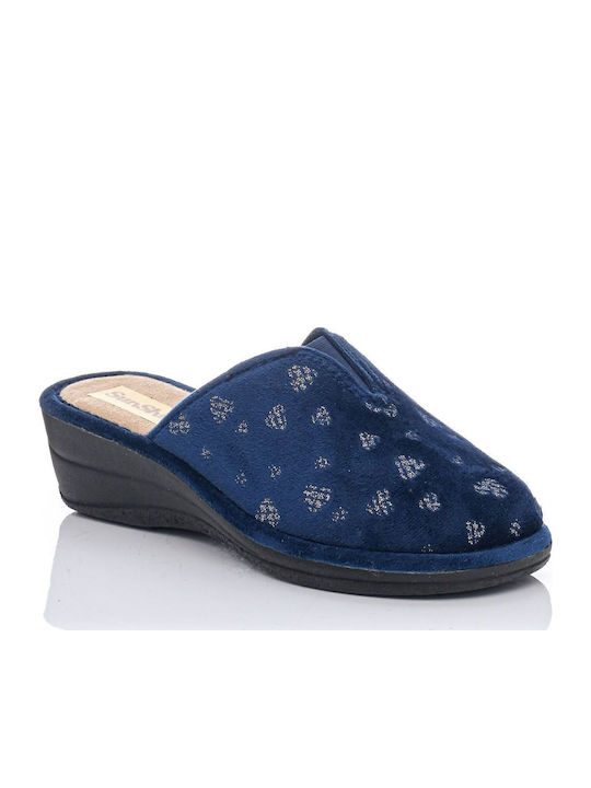 Anatomische Damen Hausschuhe Blau