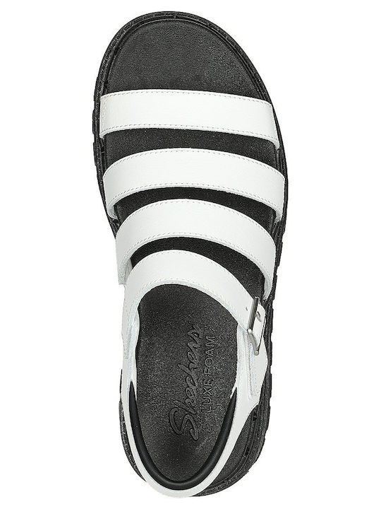 Jammers Leder Flache Damen Sandalen Flatforms Weiße