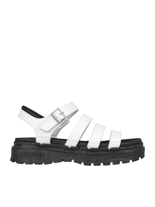 Jammers Leder Flache Damen Sandalen Flatforms Weiße