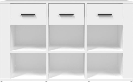 Μπουφές Ξύλινος με Συρτάρια Λευκός 100x30x59.5cm