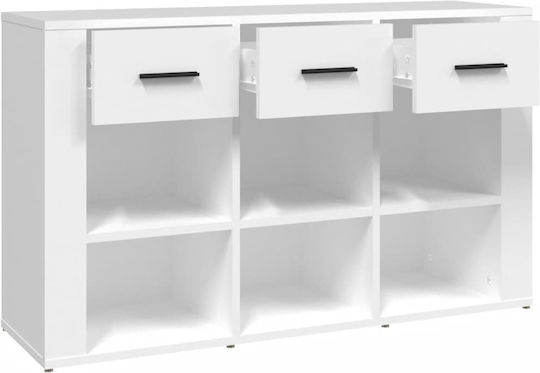 Μπουφές Ξύλινος με Συρτάρια Λευκός 100x30x59.5cm