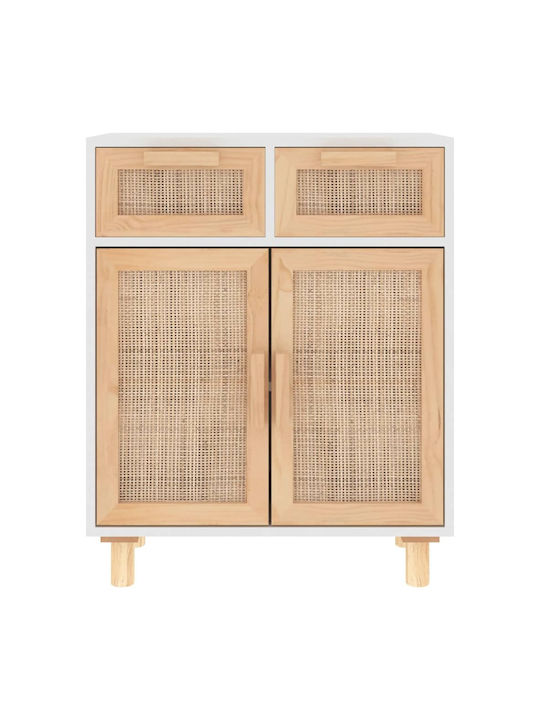 Sideboard Wooden with Drawers Beige 60x30x75cm