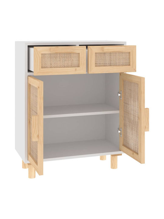 Sideboard Wooden with Drawers Beige 60x30x75cm
