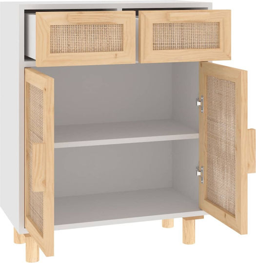 Мебели за съхранение дървен с чекмеджета Бежов 60x30x75см