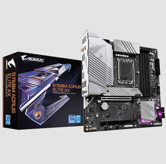 Gigabyte B760M Aorus Elite AX rev. 1.0 Wi-Fi Motherboard Micro ATX with Intel 1700 Socket