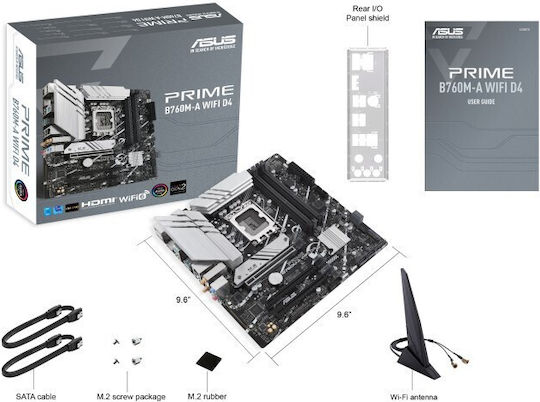 Asus Prime B760M-A WIFI D4 Motherboard Micro ATX με Intel 1700 Socket 90MB1CX0-M0EAY0