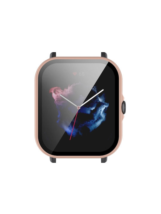 Plastikhülle mit Glas in Rosa Farbe für Amazfit GTS 3