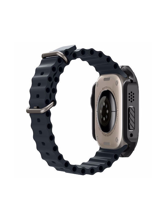 Spigen Tough Armor Πλαστική Θήκη με Τζαμάκι σε Μαύρο χρώμα για Apple Watch Ultra