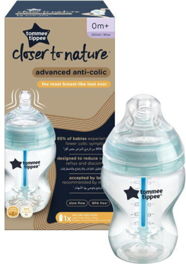 Tommee Tippee Πλαστικό Μπιμπερό Advanced Anti-colic Κατά των Κολικών με Θηλή Σιλικόνης για 0+ μηνών Ροζ 260ml