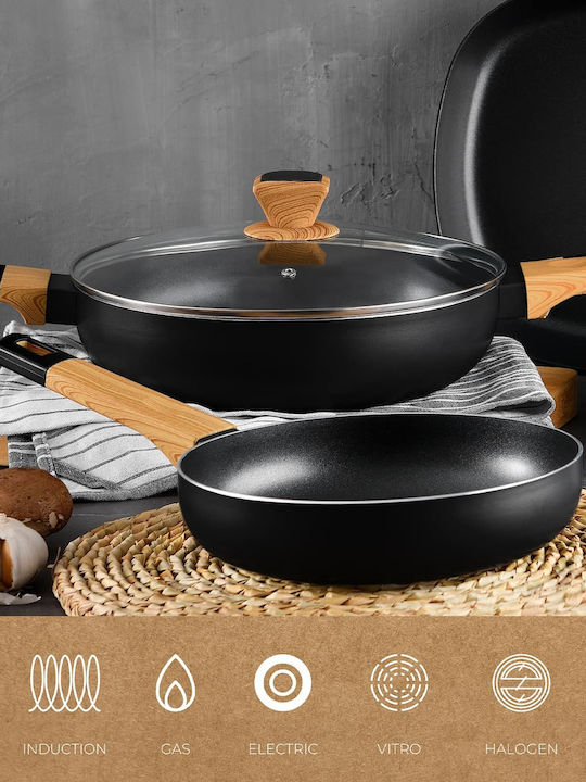 Bergner Earth Pan With Lid made of Cast Aluminum with Non-Stick Coating 28cm