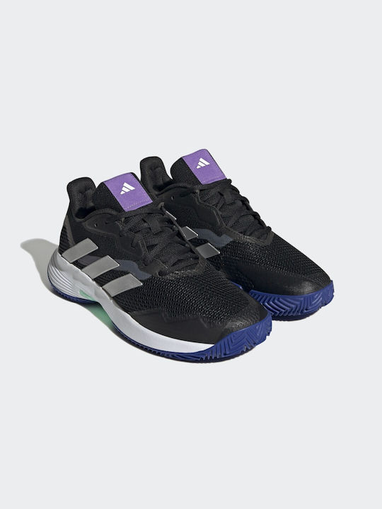 adidas Courtjam Control Мъжки Тенис обувки Глинени игрища Core Black / Silver Metallic / Pulse Mint