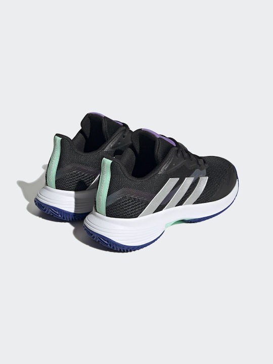 adidas Courtjam Control Men's Tennis Shoes for Clay Courts Core Black / Silver Metallic / Pulse Mint