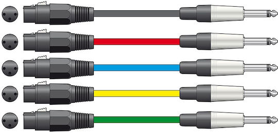 Citronic XF-M6J150BK XLR female to 6.3mm male 1.5m Cable (190.112UK)