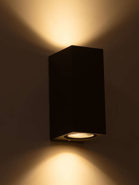 GloboStar Burano Wall-Mounted Outdoor Spot Light GU10 IP65 Double Beam 15x8x6.8εκ.