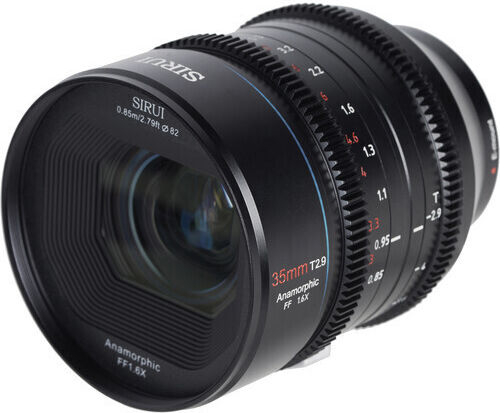 Sirui Full Frame Camera Lens 35mm T2.9 1.6x Anamorphic Standard Zoom for Leica L Mount Black