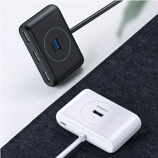 Ugreen CR113 Hub USB 4 Porturi USB 3.0 cu Conectare USB-A Alb