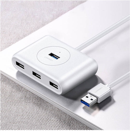 Ugreen CR113 Hub USB 4 Porturi USB 3.0 cu Conectare USB-A Alb