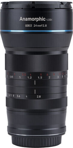 Sirui Crop Фотообектив 24mm f/2.8 Super35 Anamorphic 1.33x Стандартно увеличение за Канон РФ Монтаж Черен
