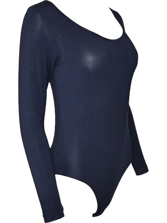 Wrap Long Sleeve Bodysuit Marine